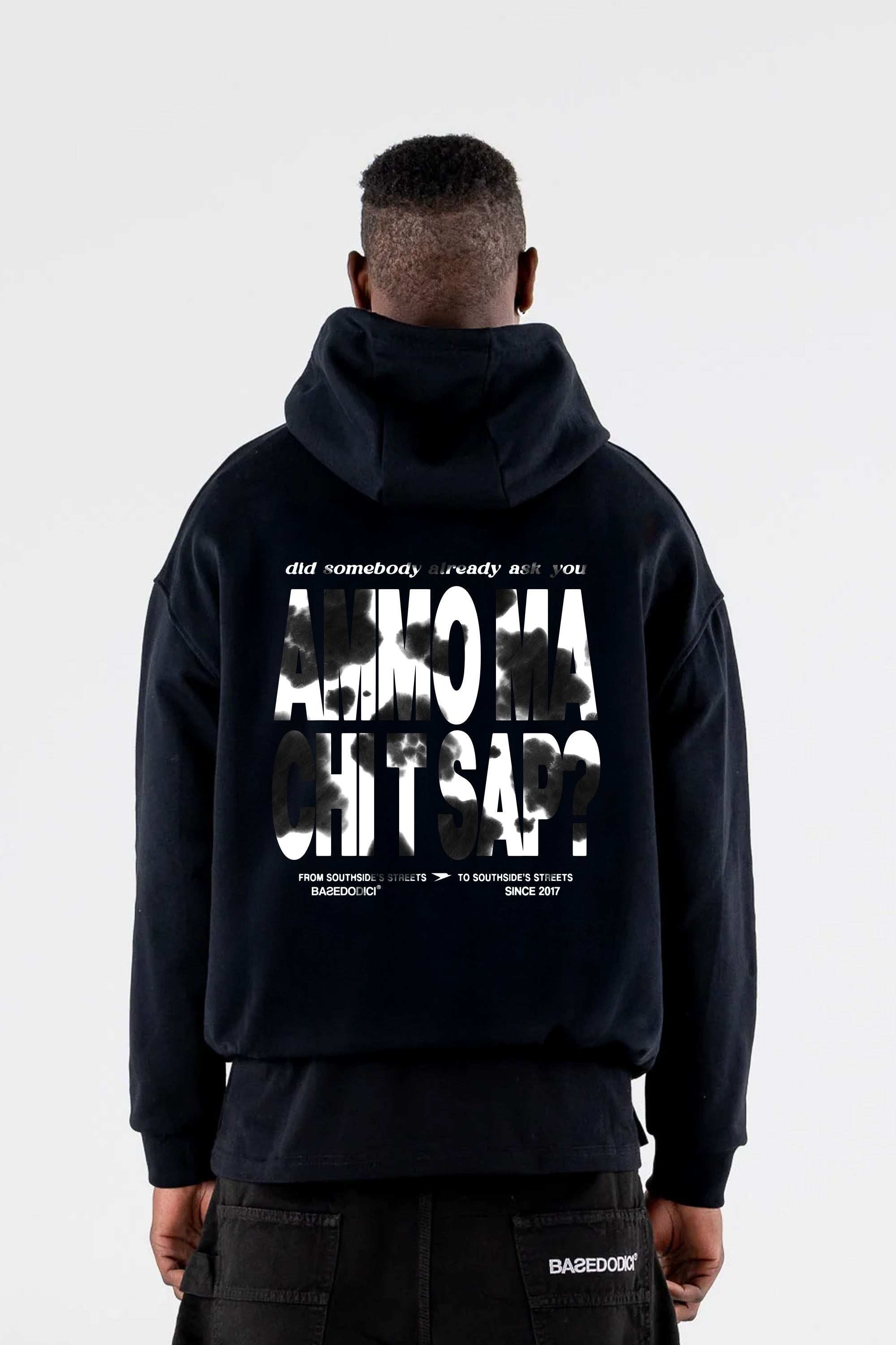 Hoodie “AMMO” CHI'T'SAP Black/Cow Grey