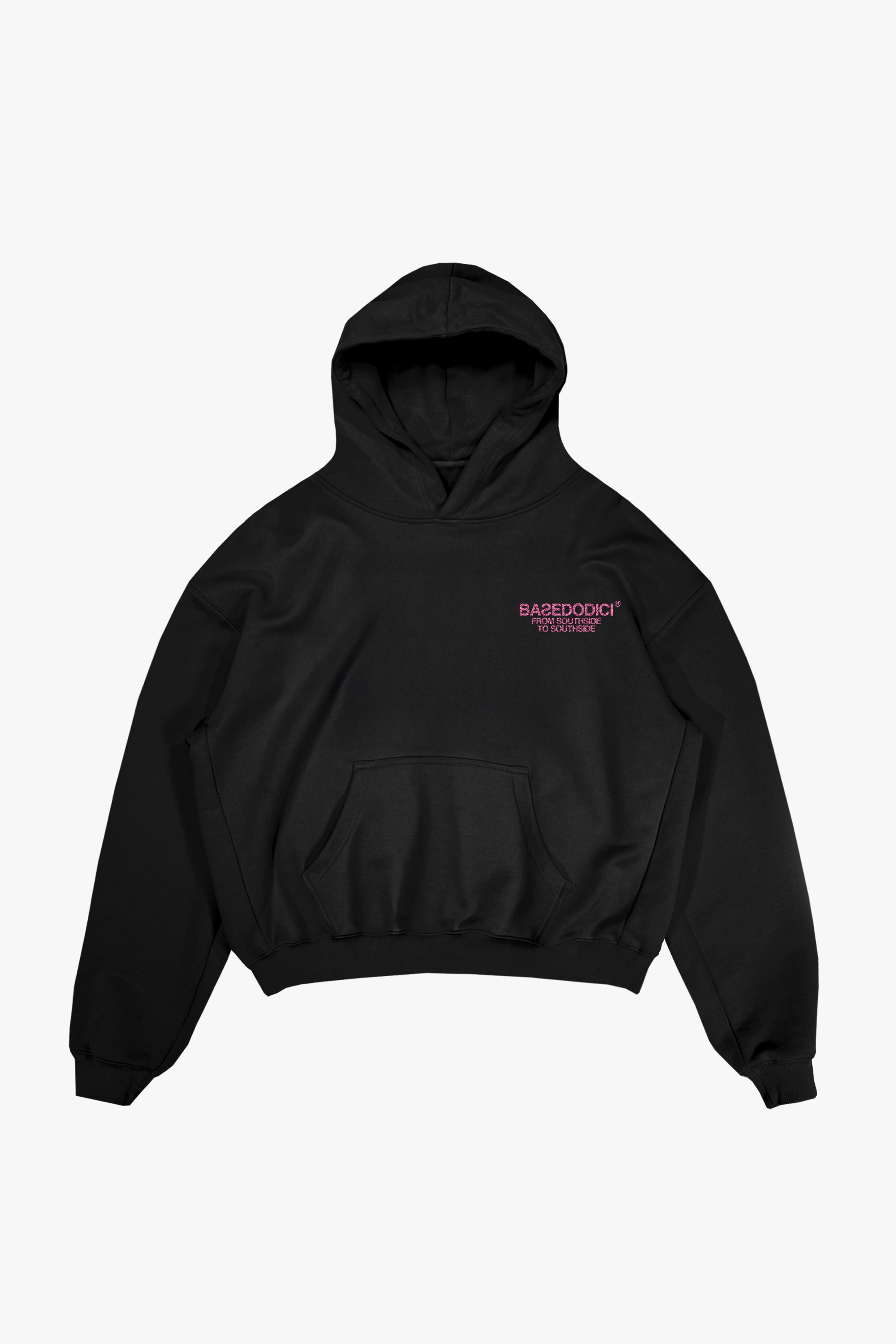 Hoodie “AMMO” CHI'T'SAP Black/Glitter Bubble Pink