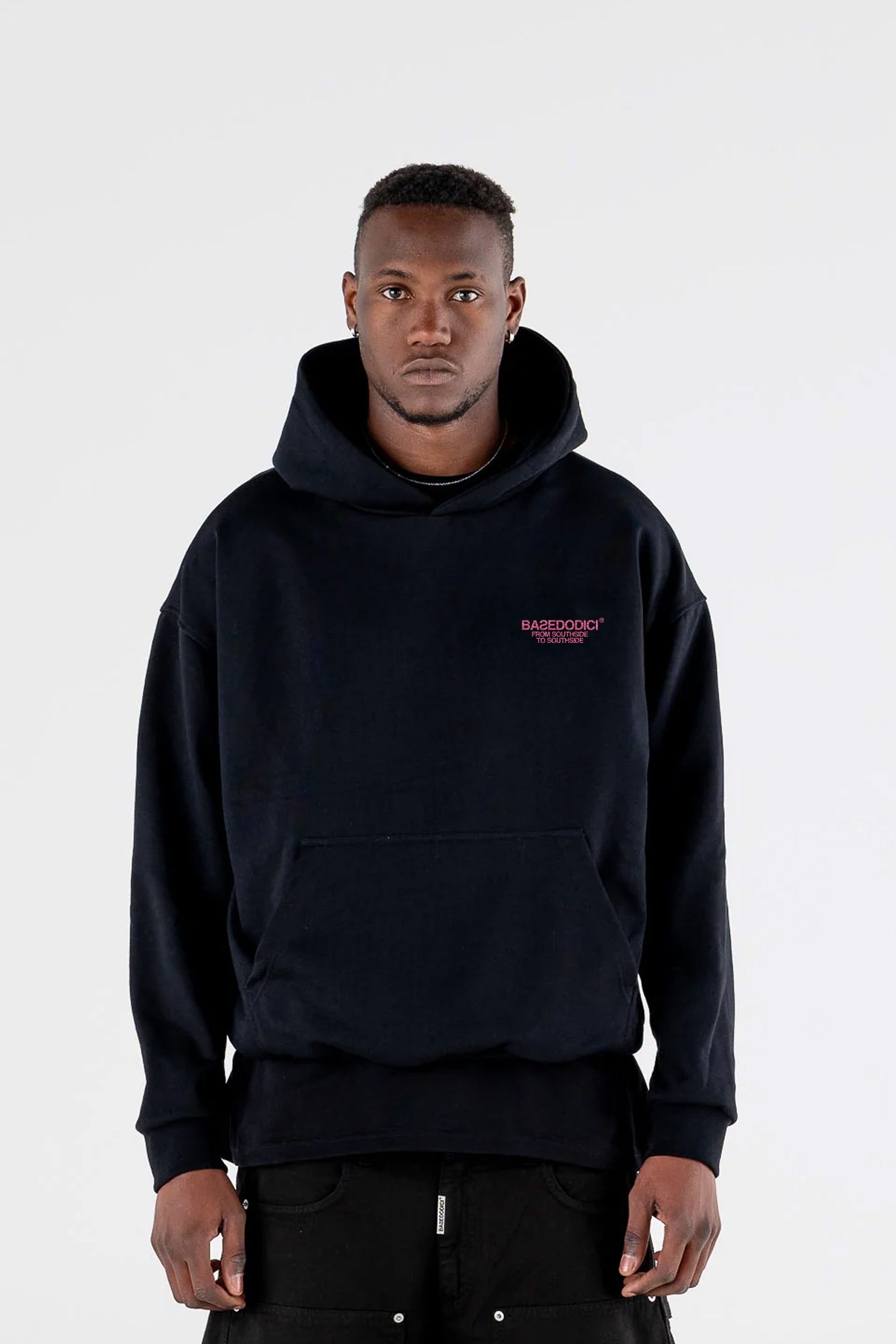 Hoodie “AMMO” CHI'T'SAP Black/Glitter Bubble Pink
