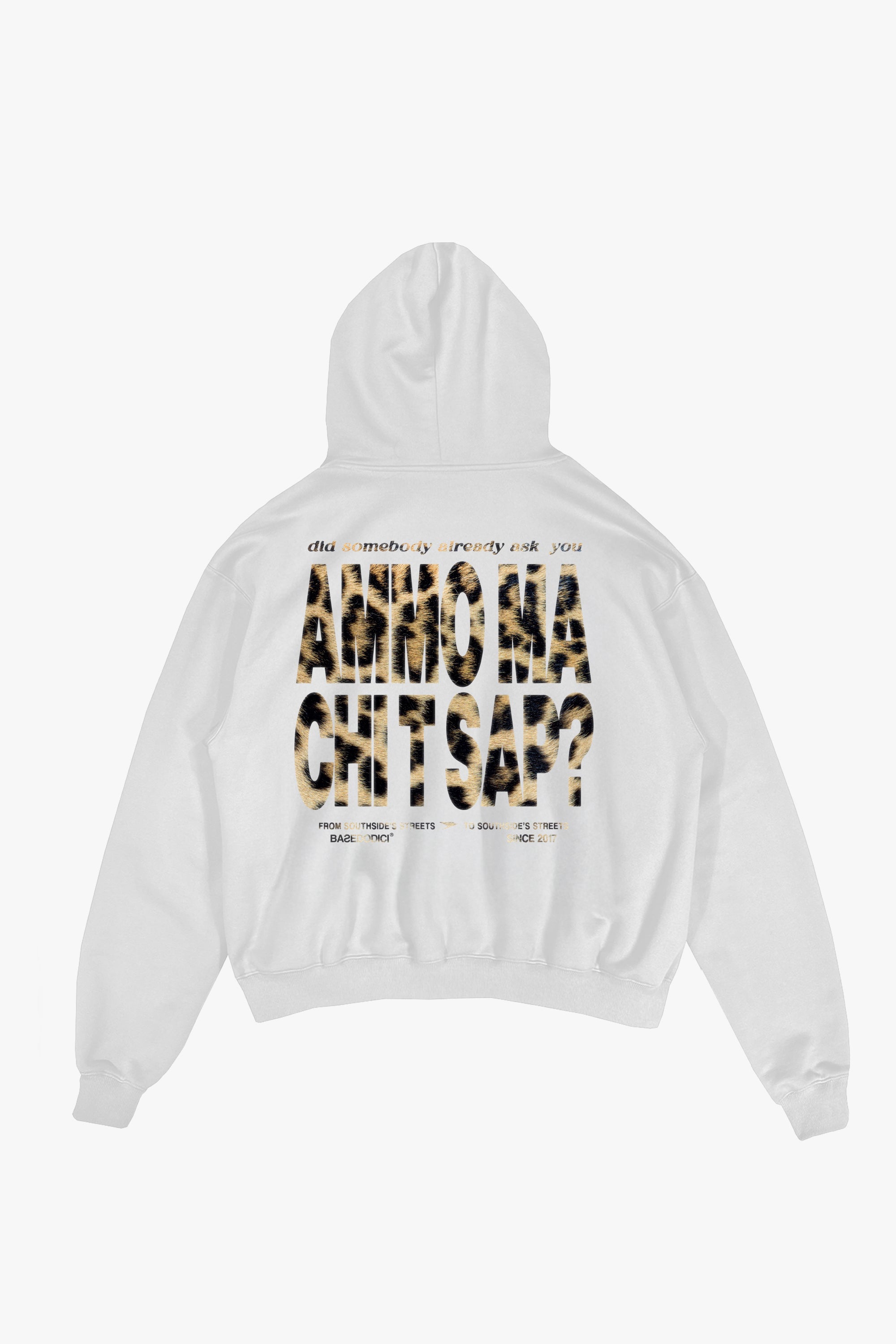 Hoodie “AMMO” CHI'T'SAP White/Animalier Yellow