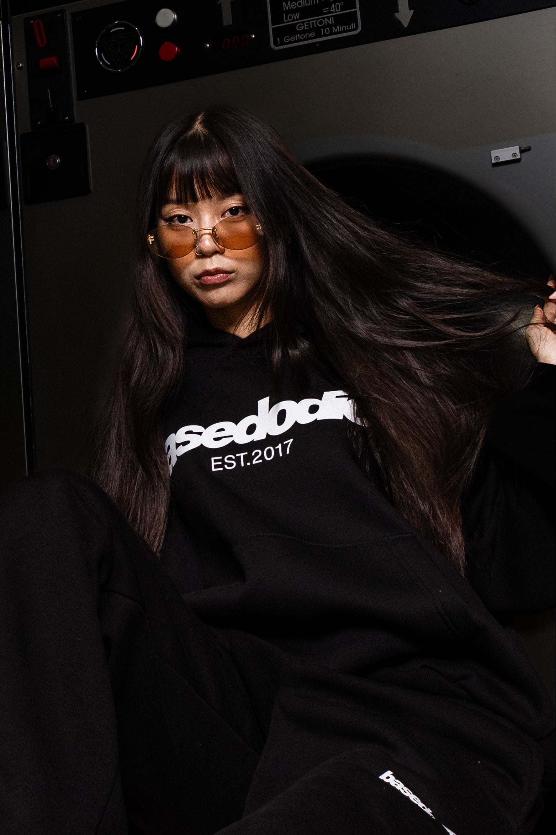 Hoodie “COMFY” Front Logo Black/White