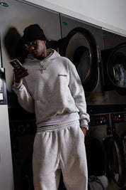 Hoodie “COMFY” Vertical Logo AshGrey/Black