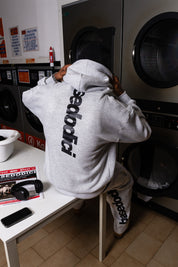 Hoodie “COMFY” Vertical Logo AshGrey/Black