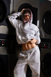 Hoodie “COMFY” Vertical Logo AshGrey/Black