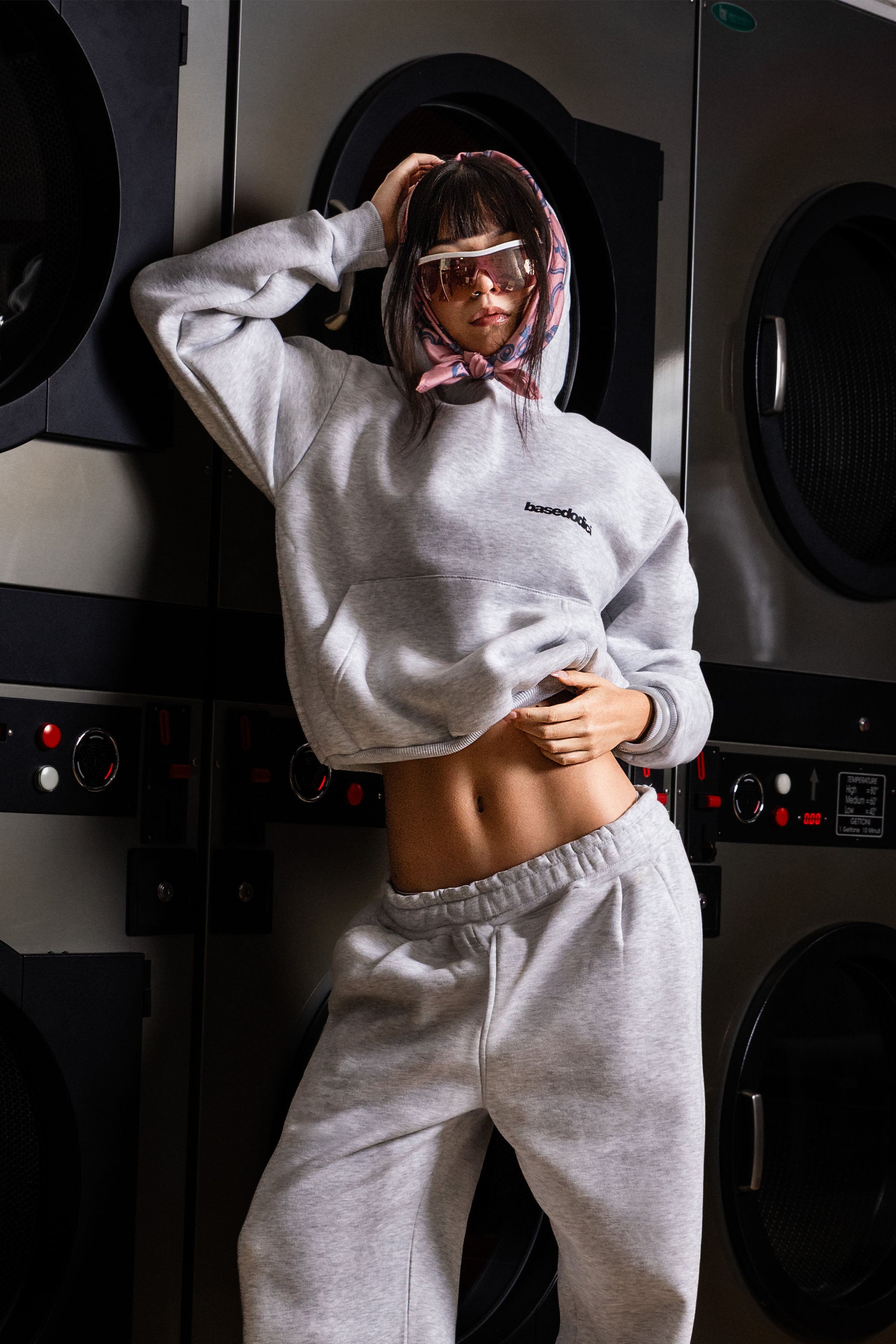 Hoodie “COMFY” Vertical Logo AshGrey/Black