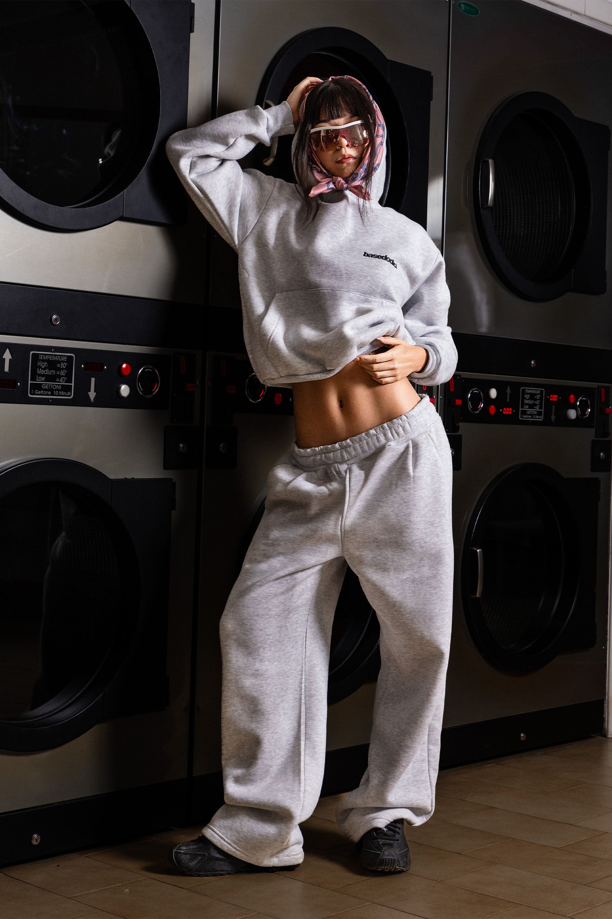 Hoodie “COMFY” Vertical Logo AshGrey/Black
