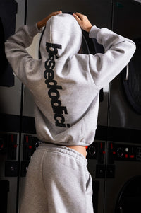 Hoodie “COMFY” Vertical Logo AshGrey/Black