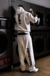 Hoodie “COMFY” Vertical Logo AshGrey/Black