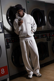 Hoodie “COMFY” Vertical Logo AshGrey/Black