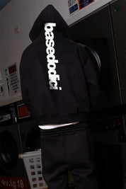 Hoodie “COMFY” Vertical Logo Black/White