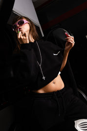 Hoodie “COMFY” Vertical Logo Black/White