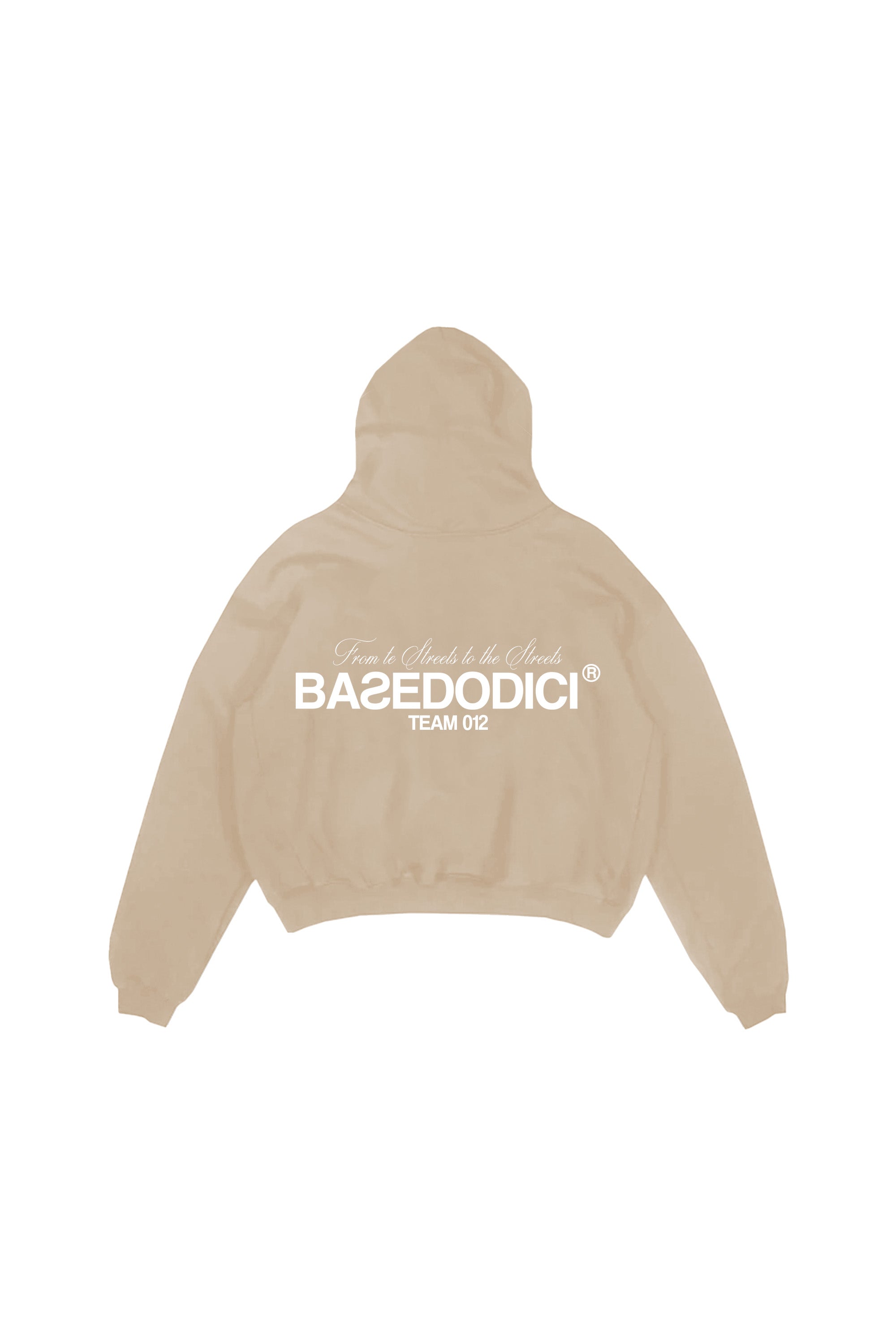 Hoodie Boxy "TEAM012" Bleached Sand