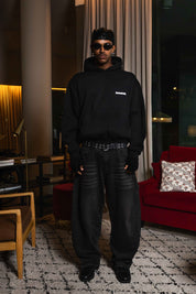Hoodie "WORLD TOUR" Italian Rich Black/Strass