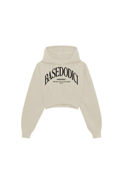 Crop Hoodie “RESORT” Dove Cream