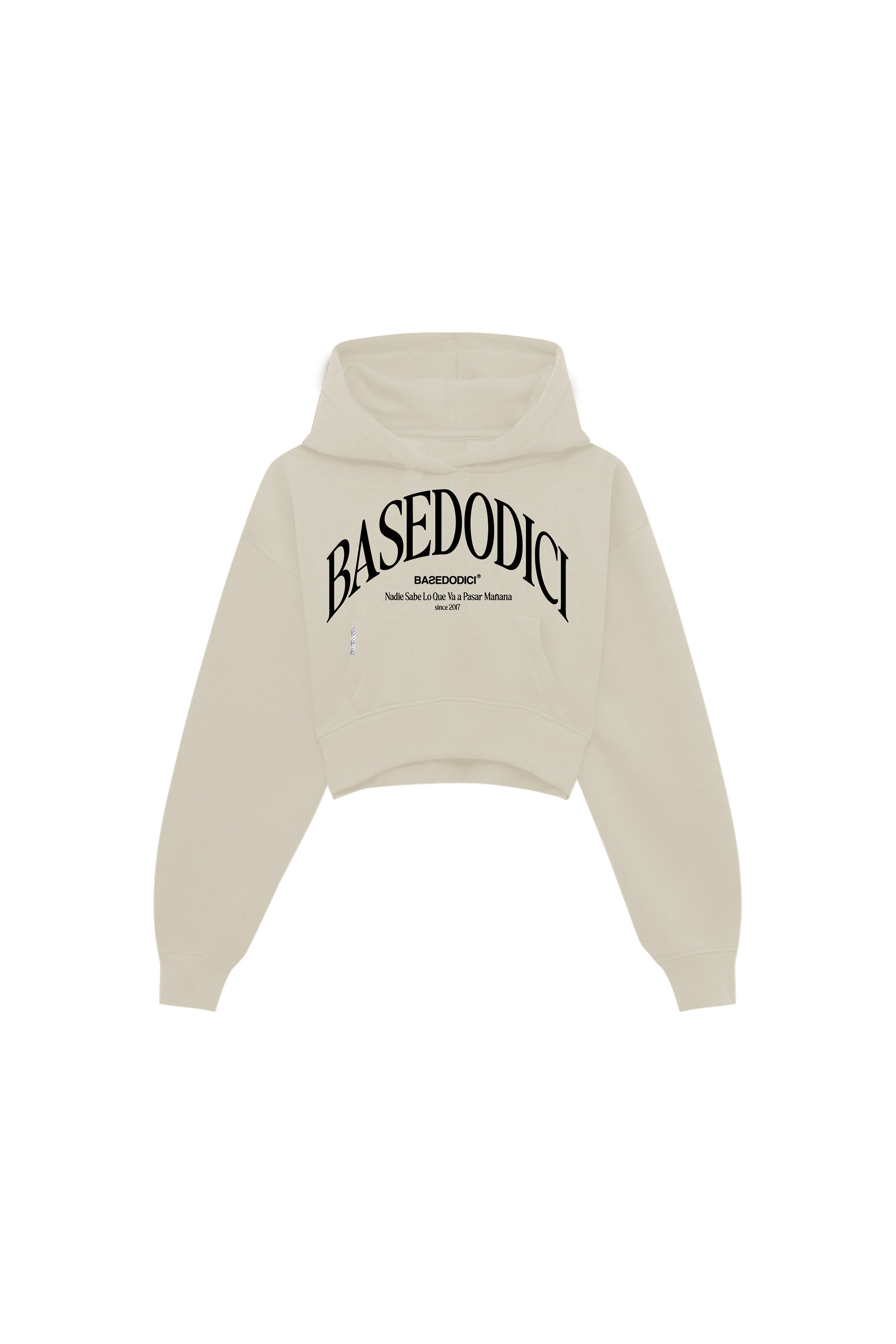 Crop Hoodie “RESORT” Dove Cream