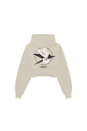 Crop Hoodie “RESORT” Dove Cream