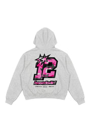 Hoodie "4PLAYERS" Back 12 AshGrey/CamoPink