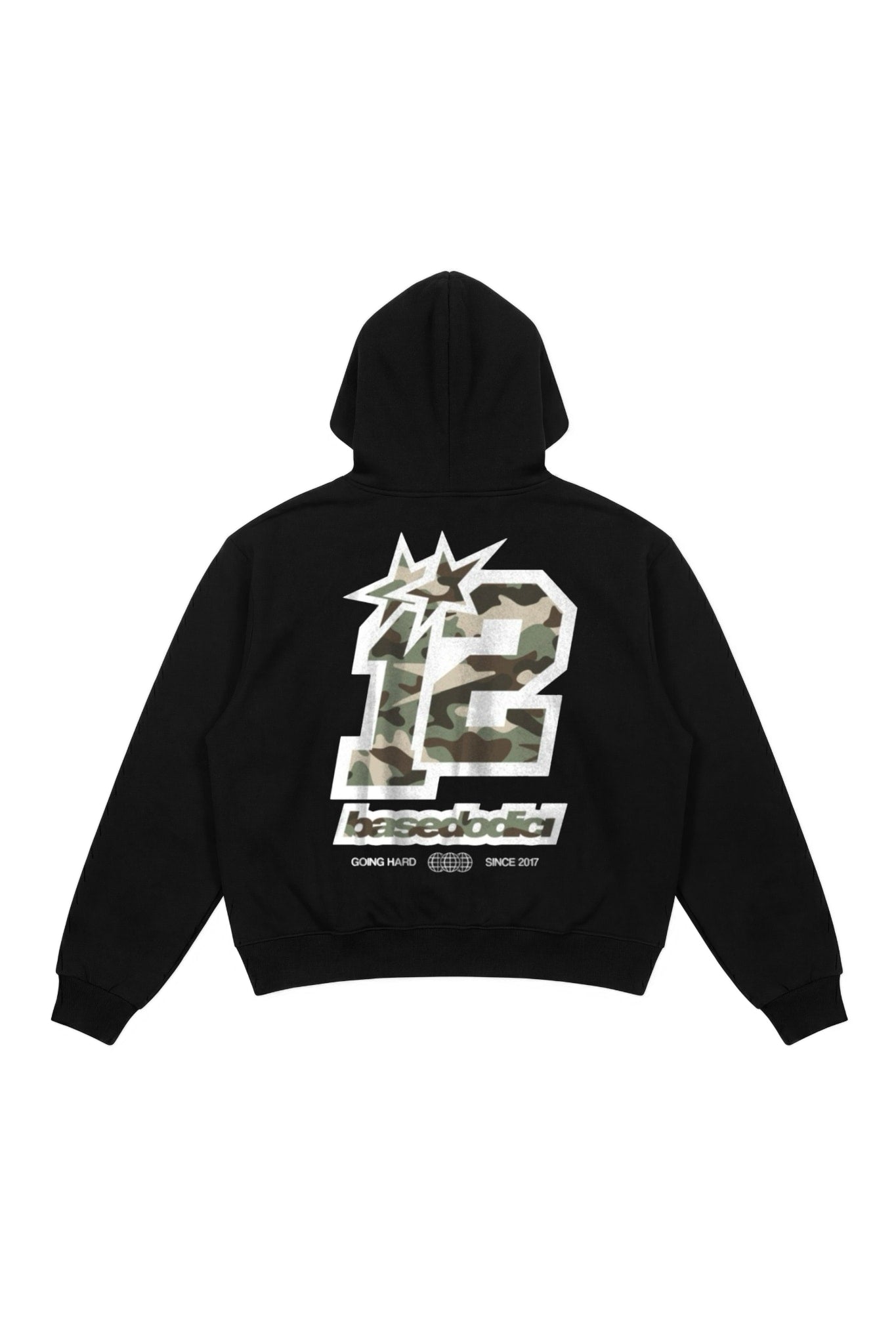 Hoodie "4PLAYERS" Back 12 Black/CamoGreen