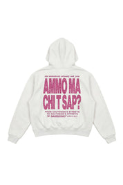 Hoodie "AMMO" CHI'T'SAP White/Glitter Bubble Pink