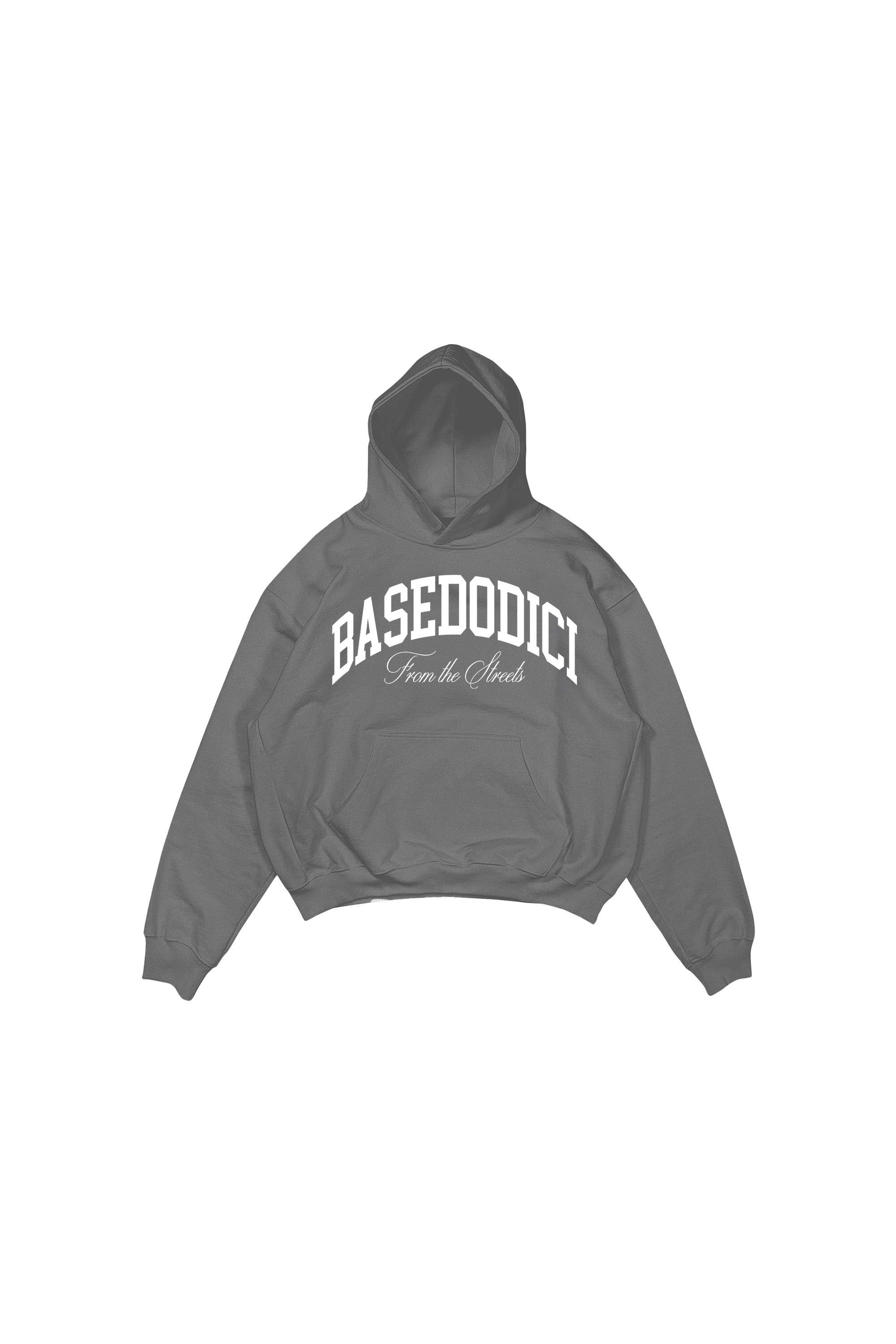 Hoodie “COMFY” ArcLogo Lead Grey