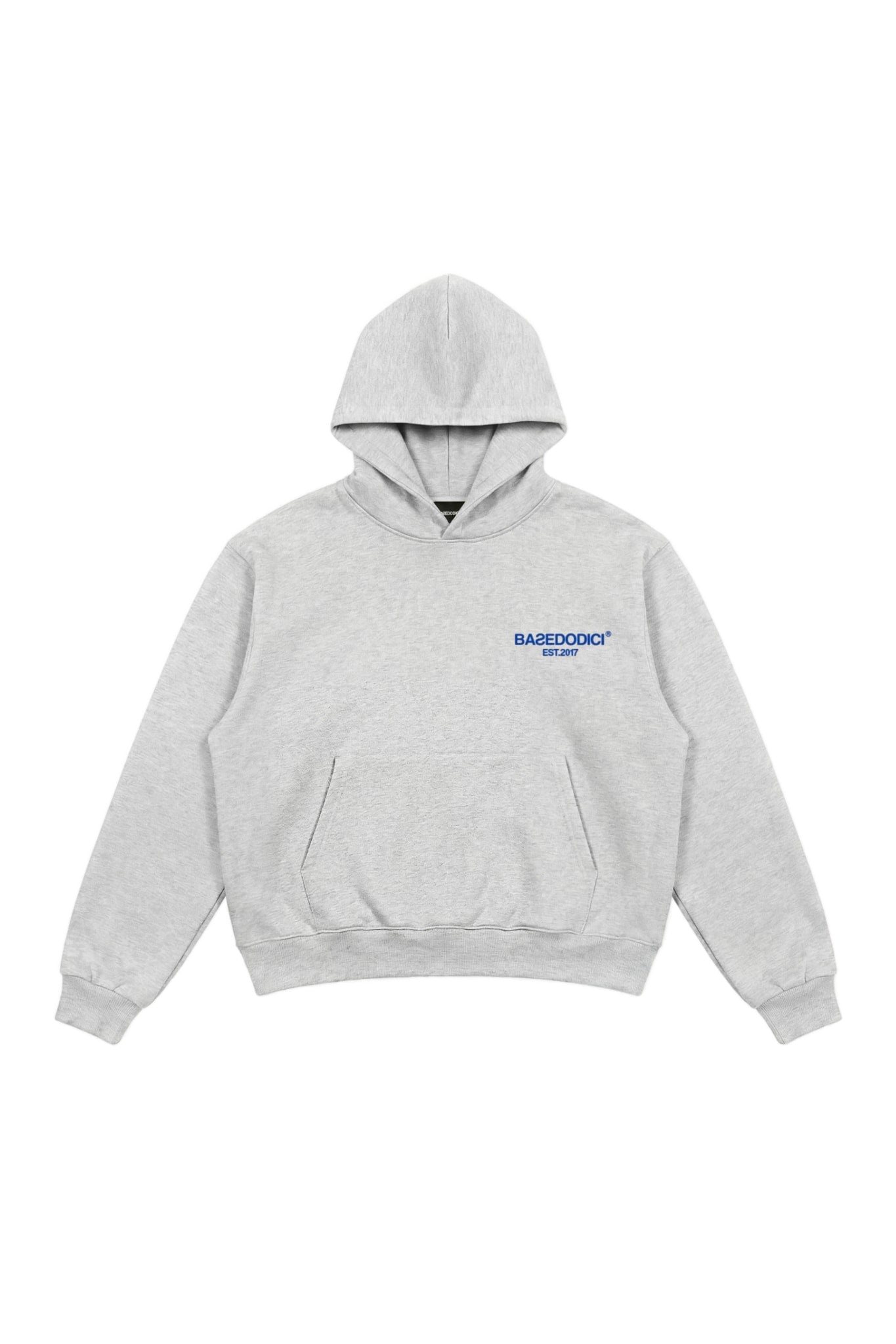 Hoodie "COMFY" Back Logo AshGrey/Blue