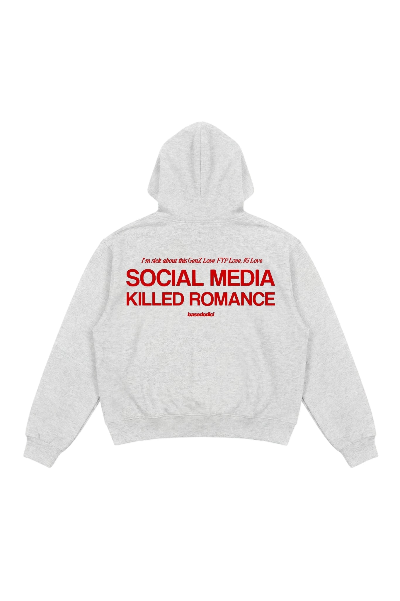 Hoodie "KILLED ROMANCE" AshGrey/Red