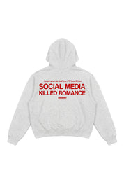 Hoodie "KILLED ROMANCE" AshGrey/Red