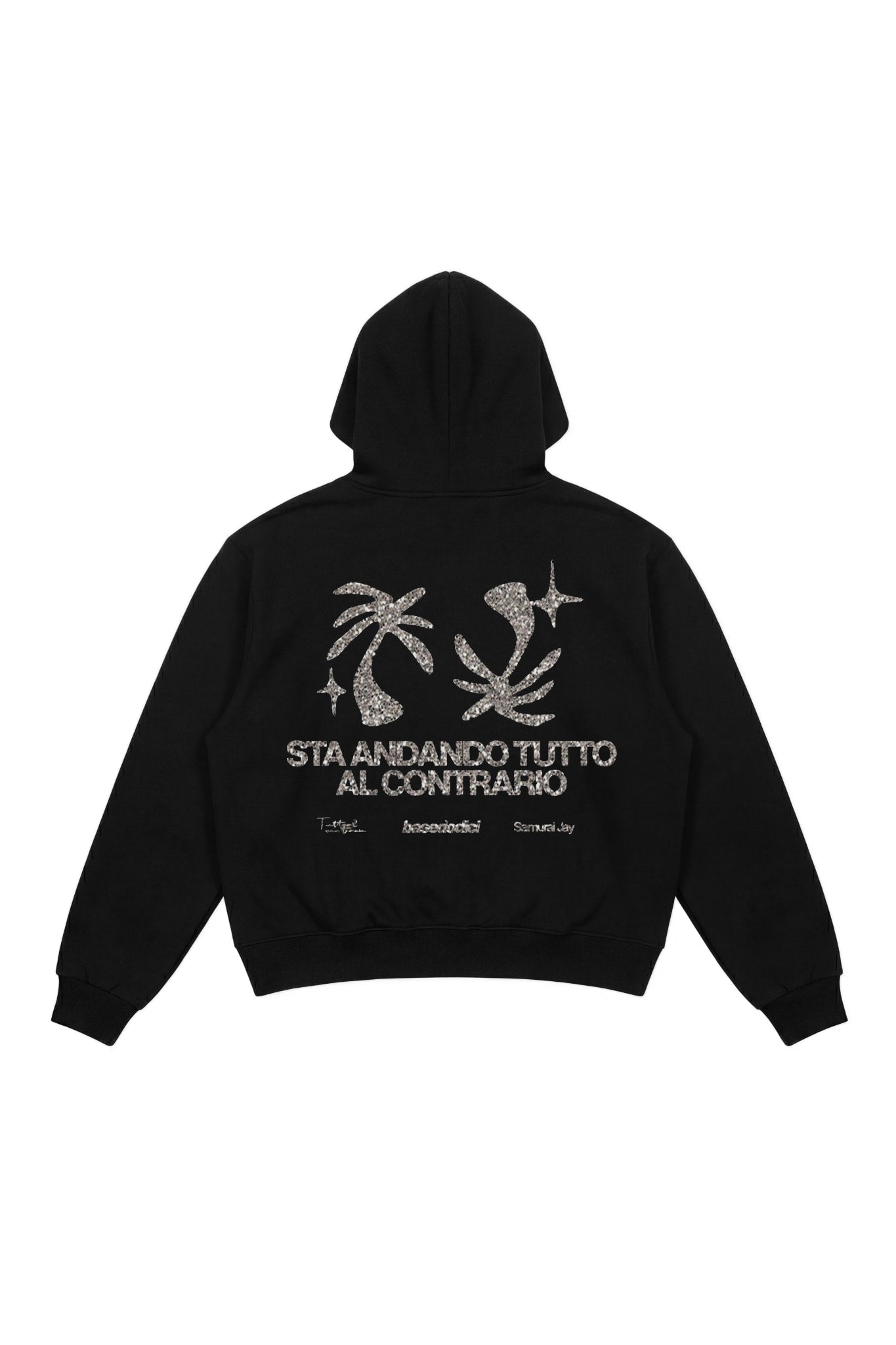 Hoodie "SAMURAIJAYxBASEDODICI" TuttoSbagliato Black/Glitter