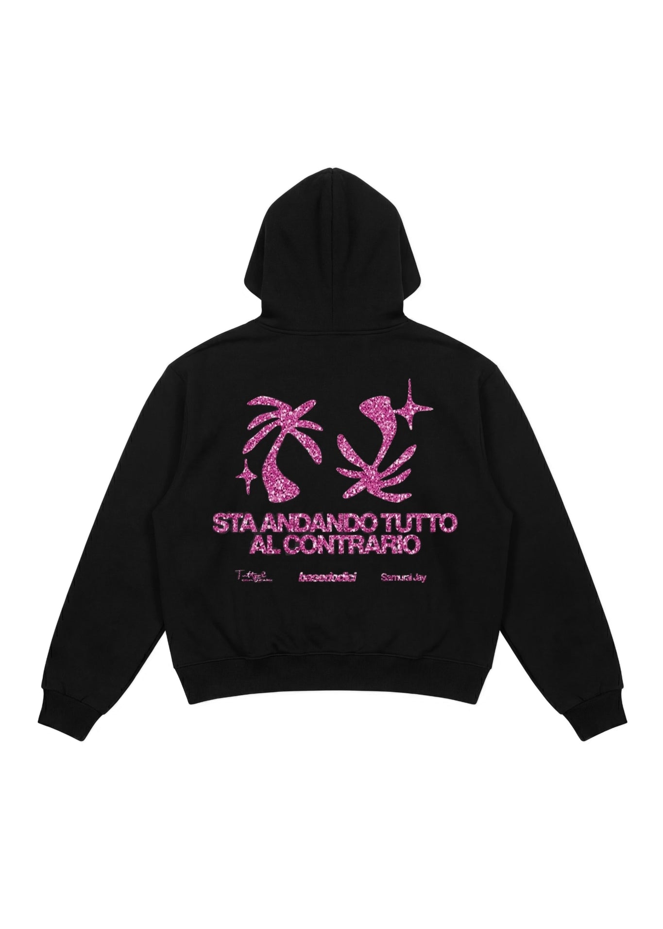 Hoodie_SAMURAIJAYxBASEDODICI_TuttoSbagliatoBlack_GlitterPinkback.jpg