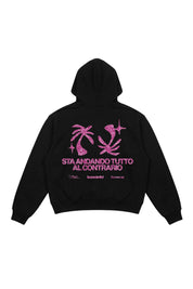 Hoodie "SAMURAIJAYxBASEDODICI" TuttoSbagliato Black/GlitterPink