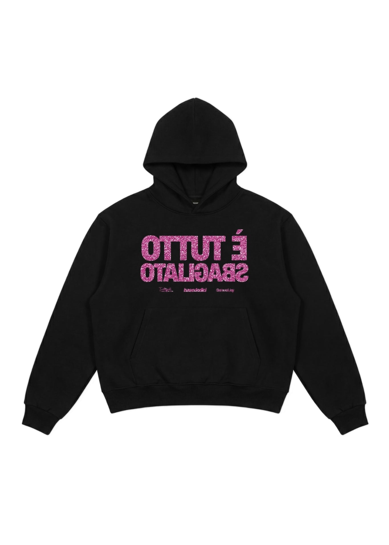 Hoodie_SAMURAIJAYxBASEDODICI_TuttoSbagliatoBlack_GlitterPinkfront.jpg