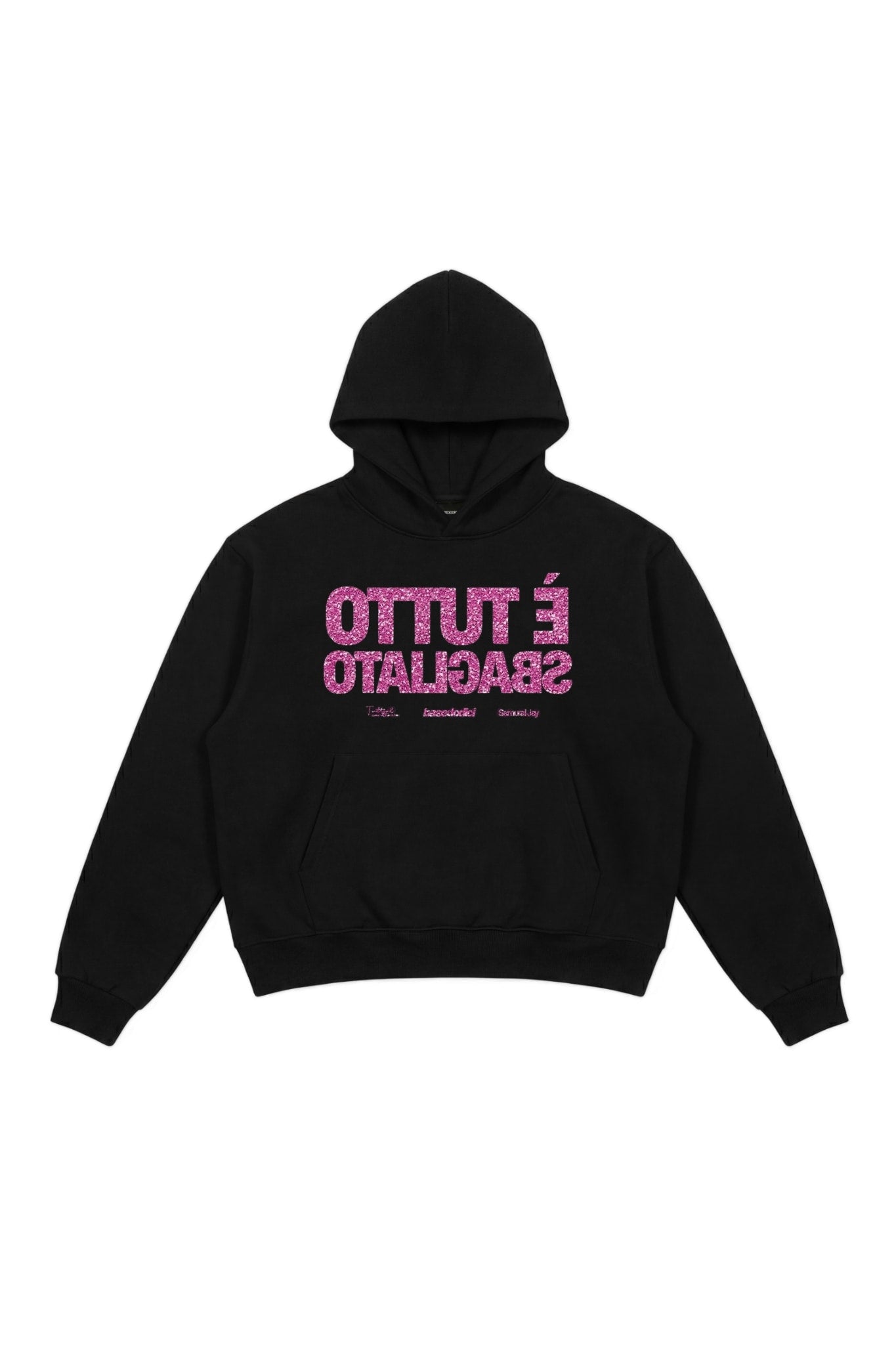 Hoodie "SAMURAIJAYxBASEDODICI" TuttoSbagliato Black/GlitterPink