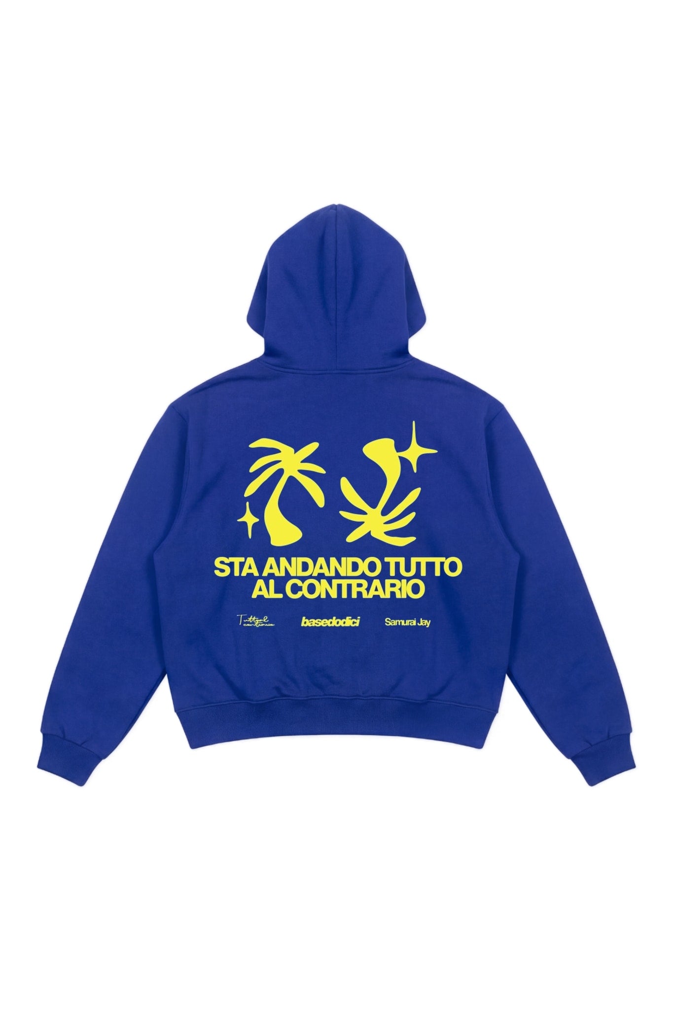 Hoodie "SAMURAIJAYxBASEDODICI" TuttoSbagliato Blue/Yellow