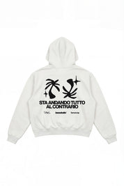 Hoodie "SAMURAIJAYxBASEDODICI" TuttoSbagliato White/Black