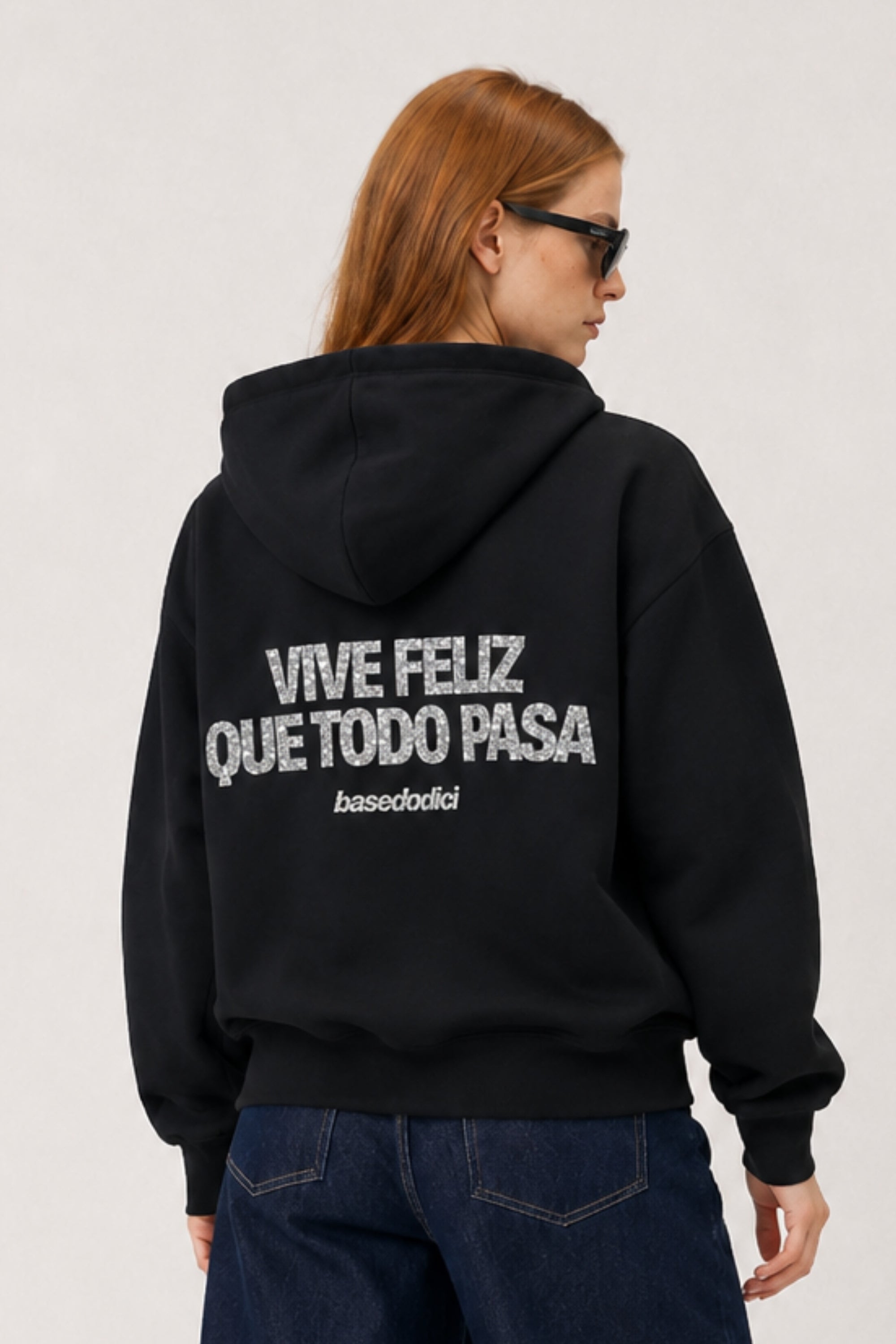 Hoodie "VIRAL EDIT" ViveFeliz Black/Glitter
