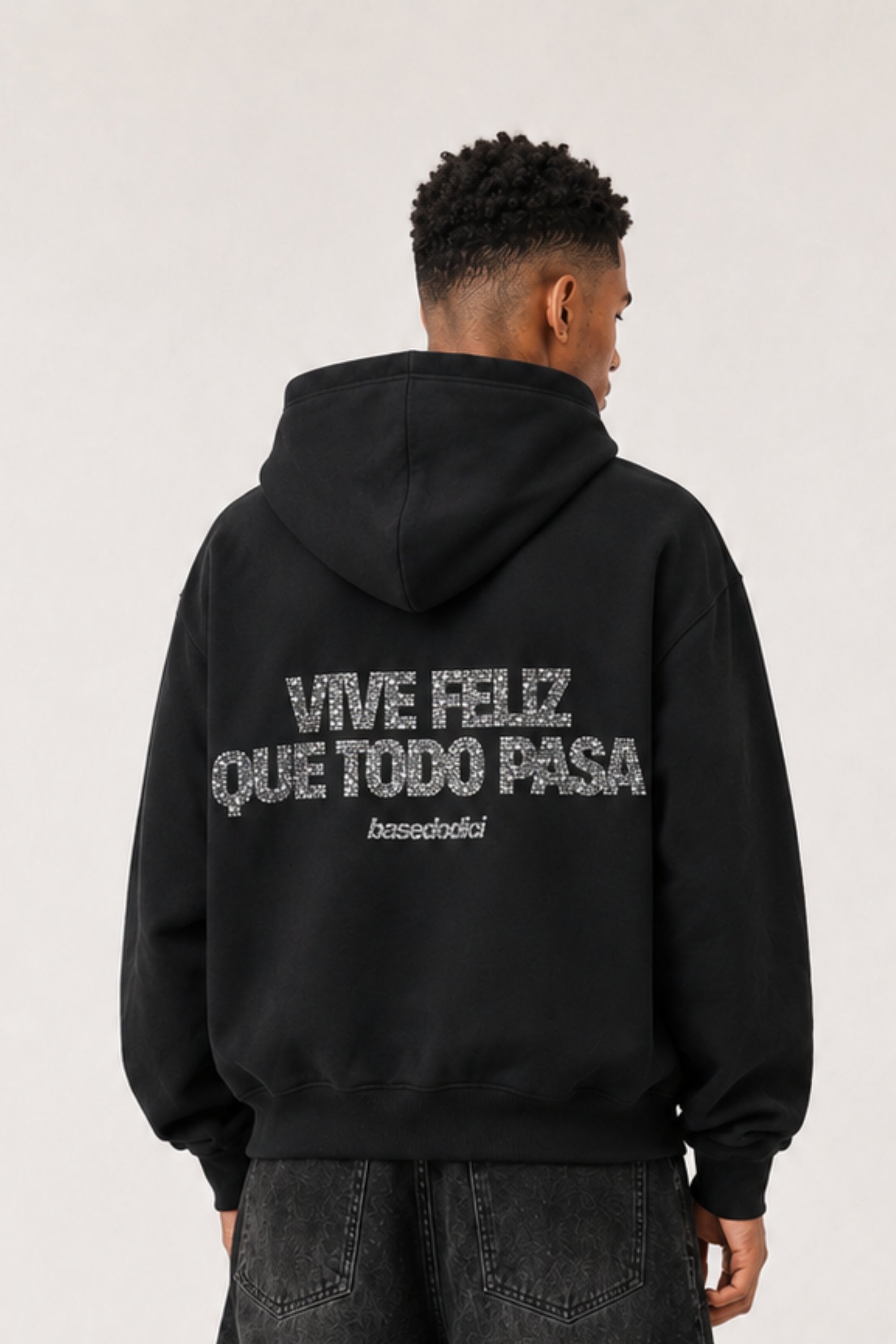 Hoodie "VIRAL EDIT" ViveFeliz Black/Glitter