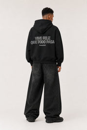 Hoodie "VIRAL EDIT" ViveFeliz Black/Glitter