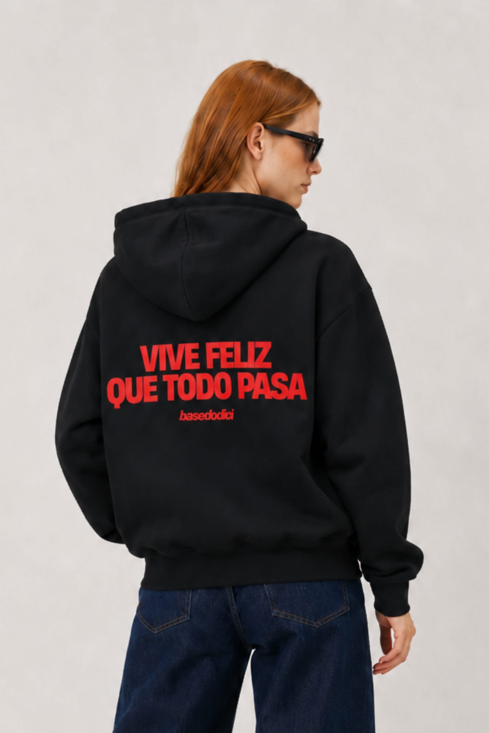 Hoodie "VIRAL EDIT" ViveFeliz Black/Red