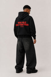 Hoodie "VIRAL EDIT" ViveFeliz Black/Red