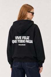Hoodie "VIRAL EDIT" ViveFeliz Black/White