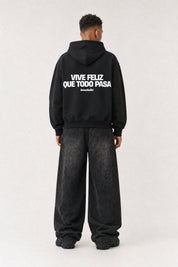 Hoodie "VIRAL EDIT" ViveFeliz Black/White