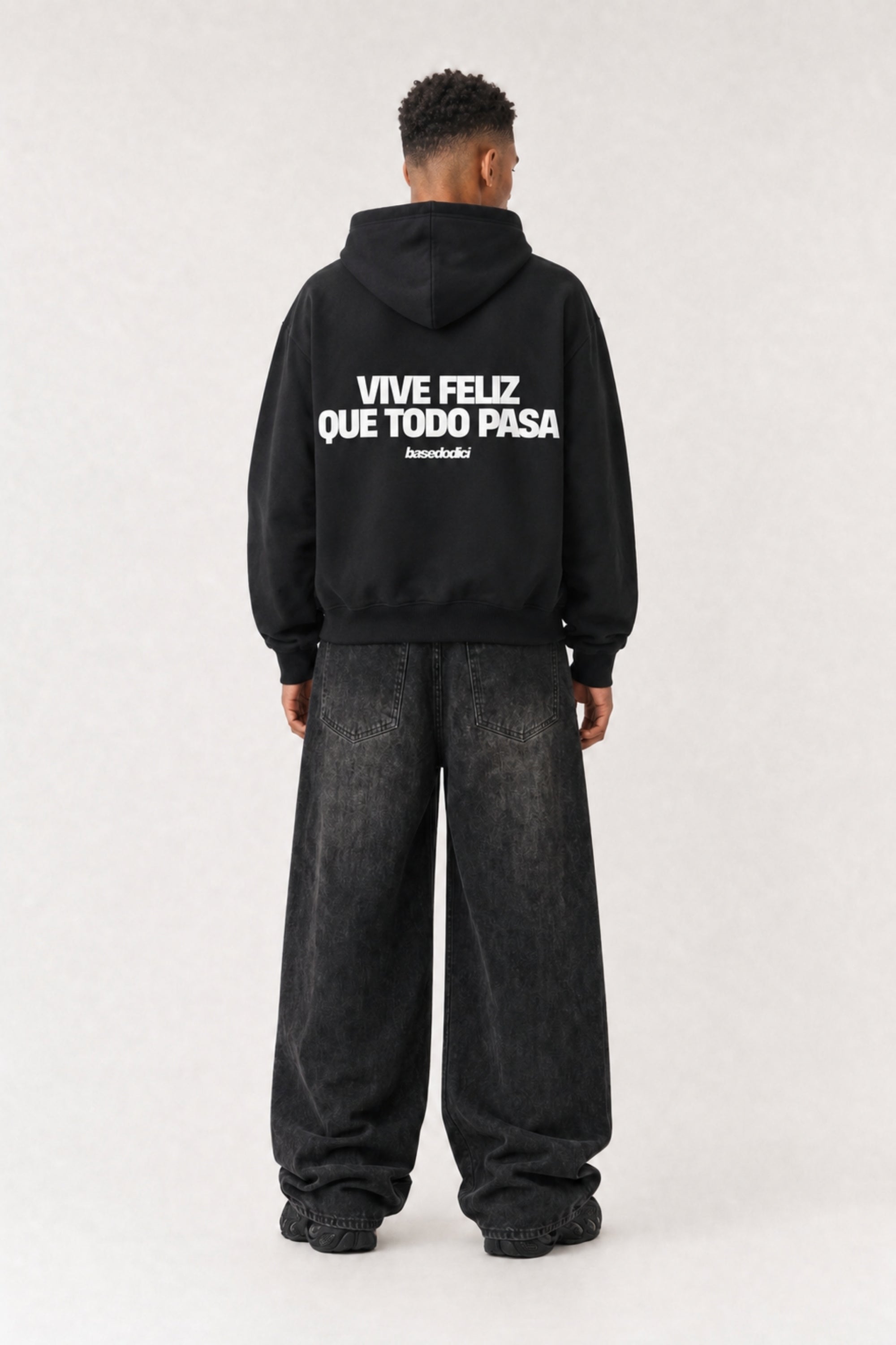 Hoodie "VIRAL EDIT" ViveFeliz Black/White