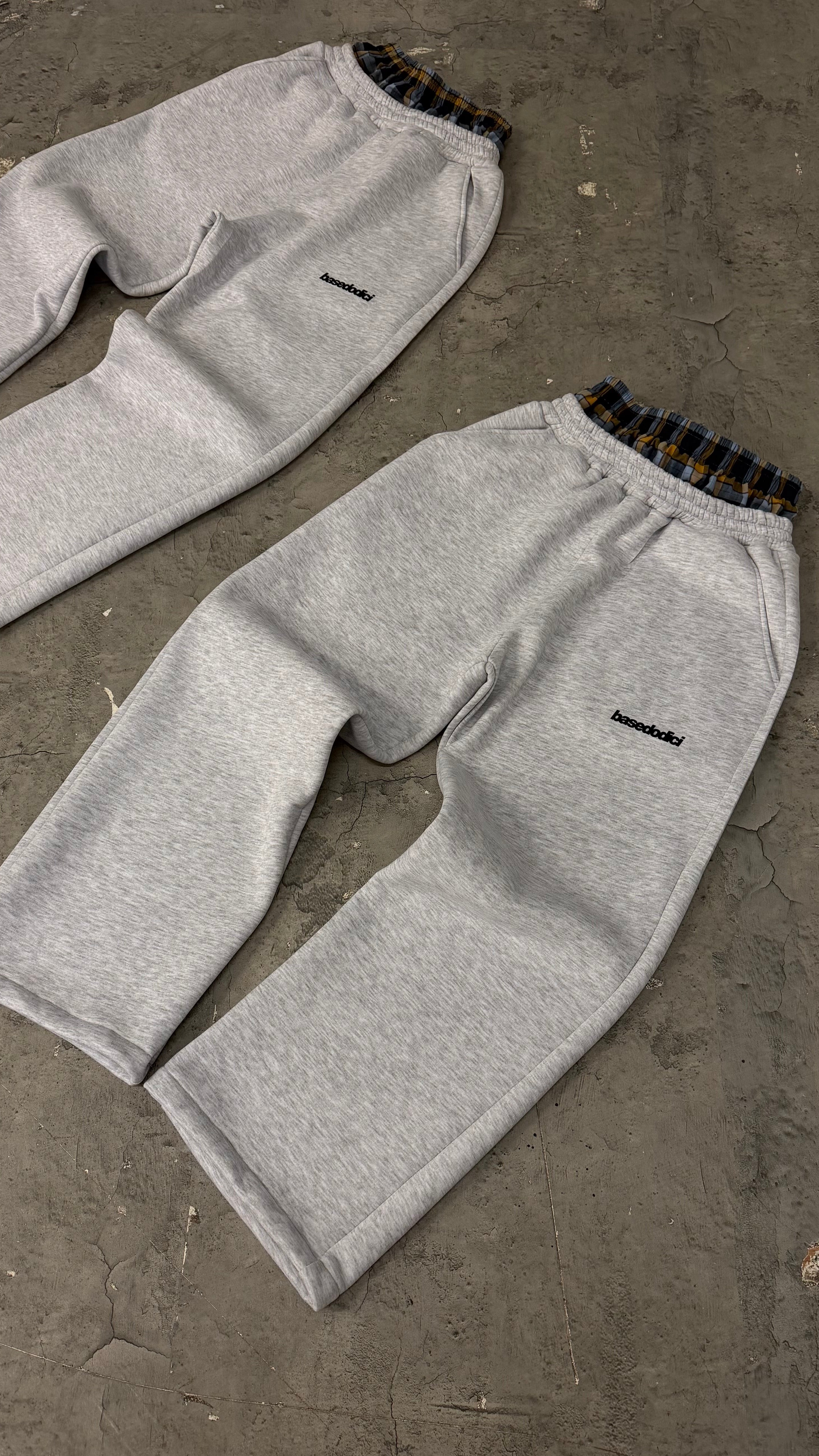 Fleece Pants "RUDEBOY LDN" DoubleLayer AshGrey