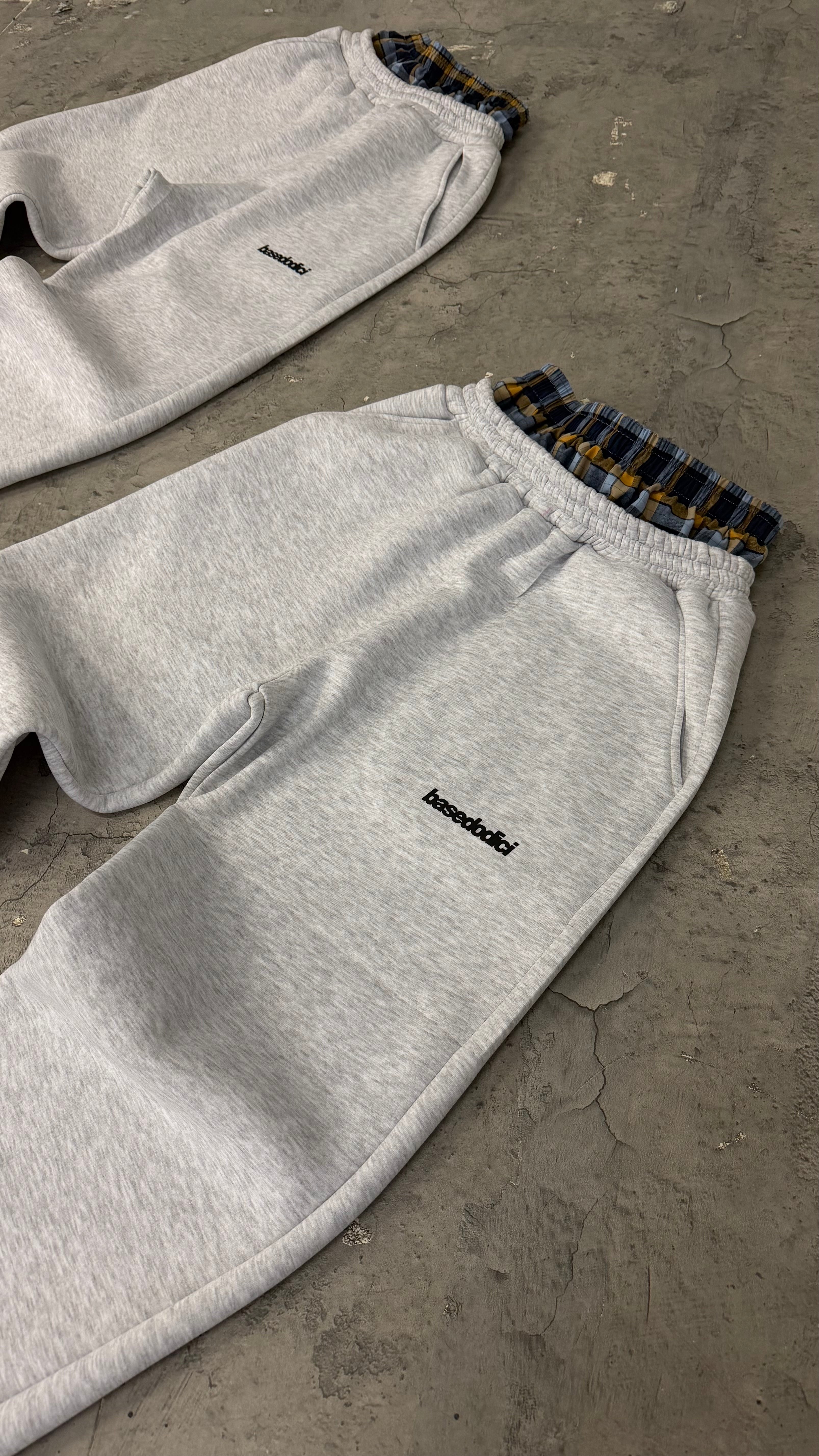 Fleece Pants "RUDEBOY LDN" DoubleLayer AshGrey