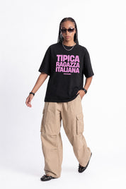 T-Shirt "COPY&PASTE" RagazzaItaliana Black/Pink