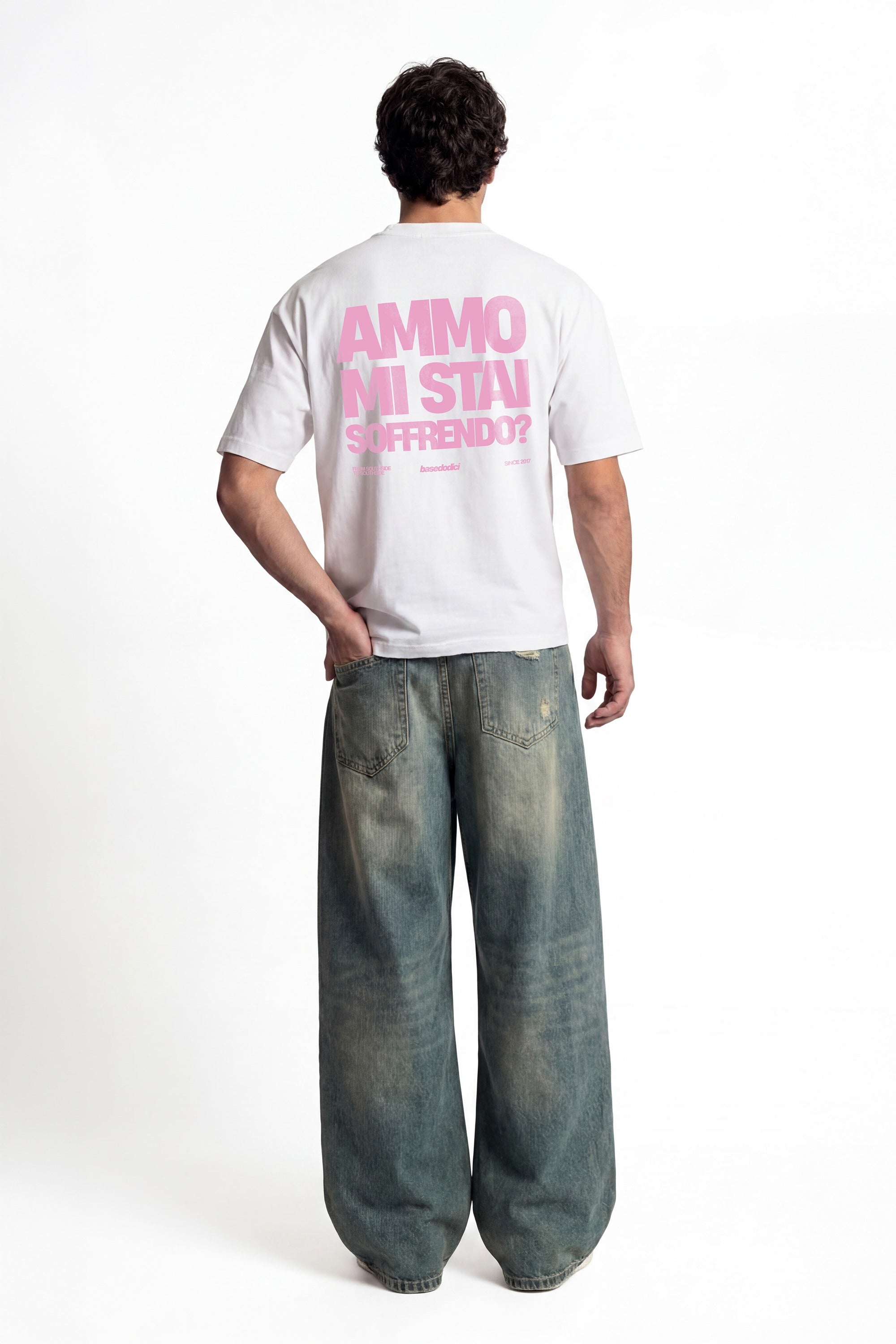 T-Shirt "COPY&PASTE" MiStaiSoffrendo White/Pink