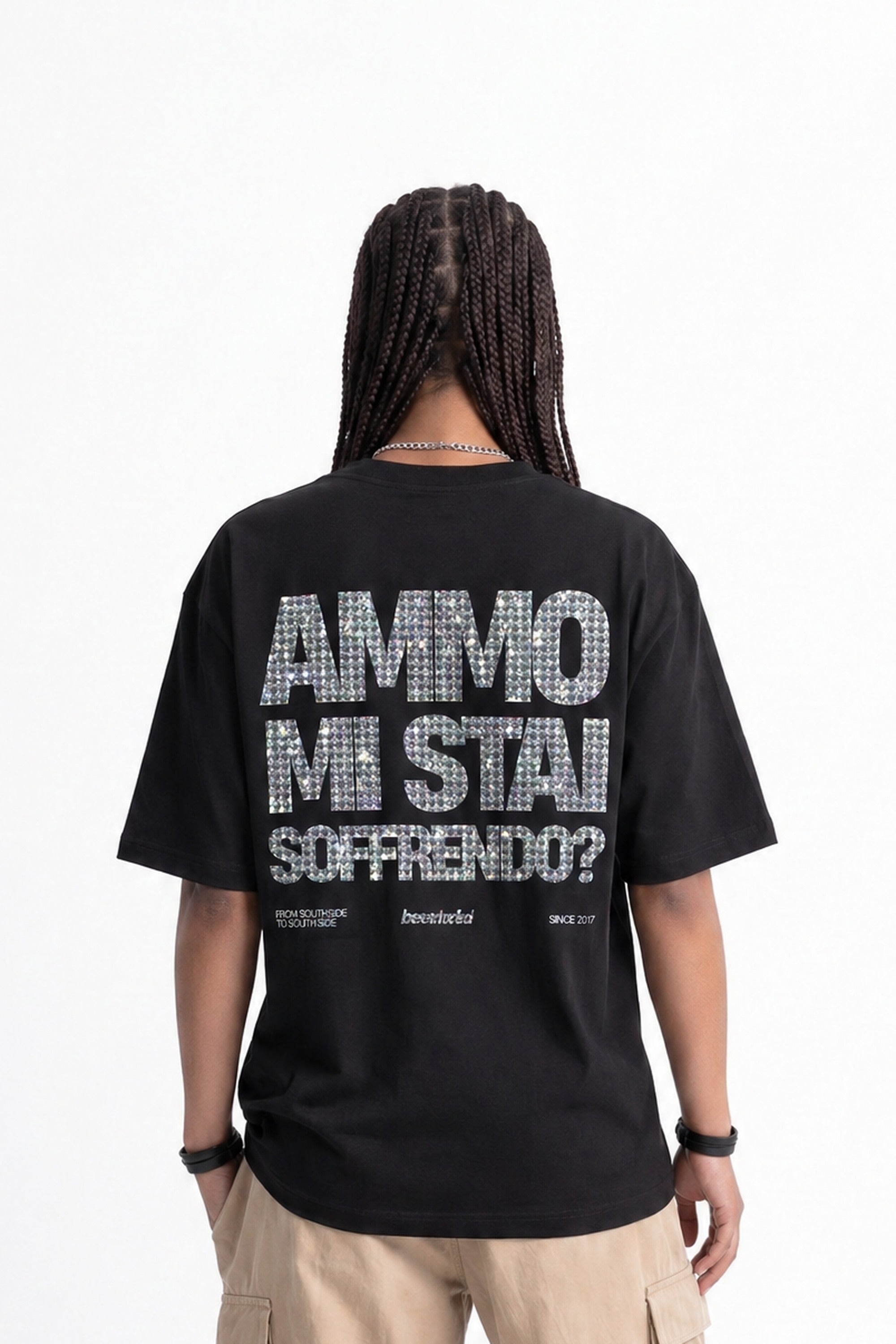 T-Shirt "COPY&PASTE" MiStaiSoffrendo Black/Glitter