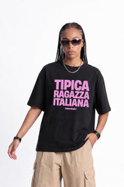 T-Shirt "COPY&PASTE" RagazzaItaliana Black/Pink