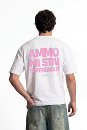 T-Shirt "COPY&PASTE" MiStaiSoffrendo White/Pink