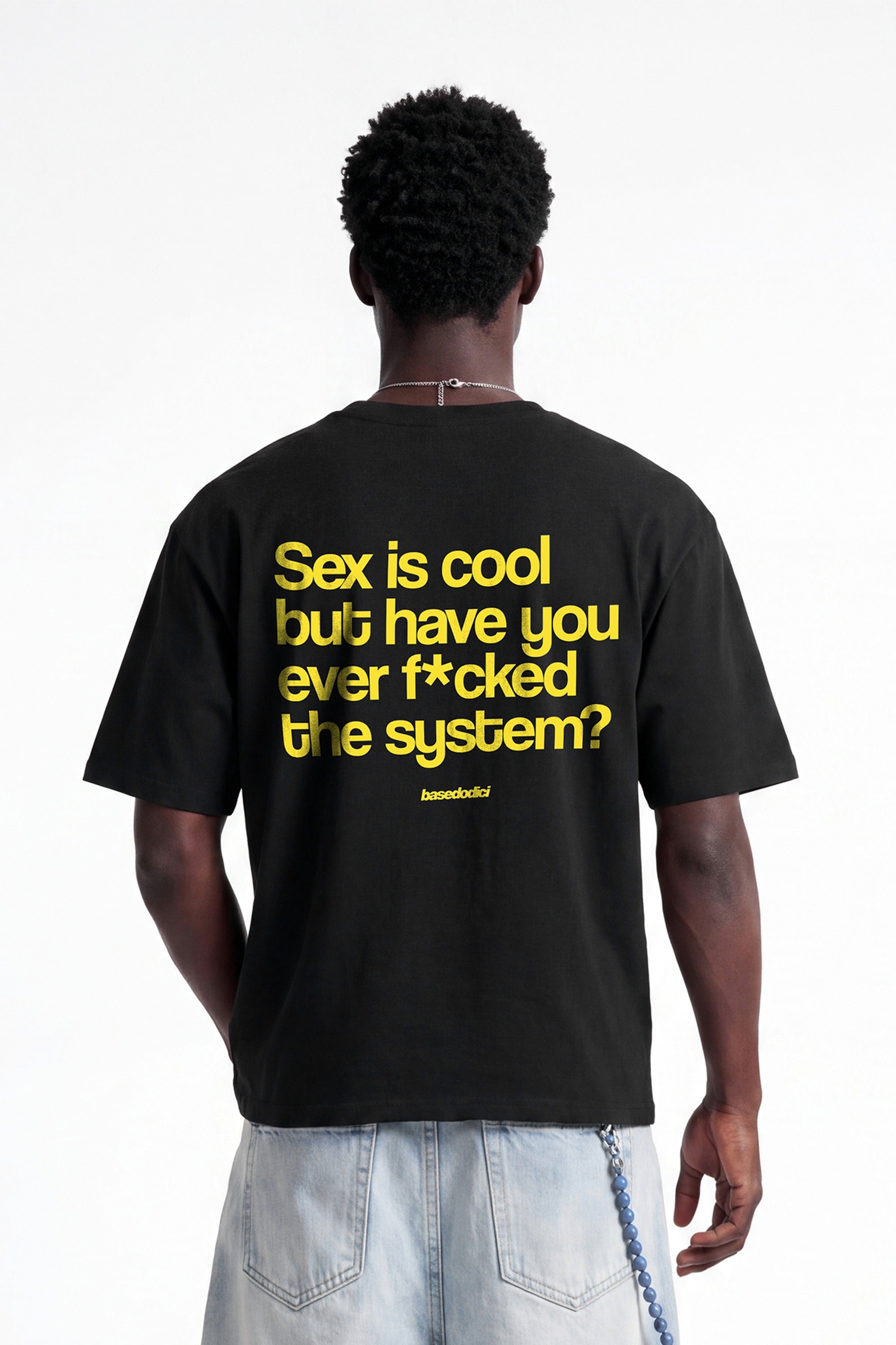 T-Shirt "COPY&PASTE" SexIsCool Black/Yellow
